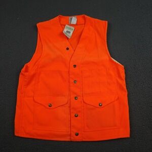 Vintage Filson Vest Mens 38 Blaze Orange Cruiser Hunting Canvas